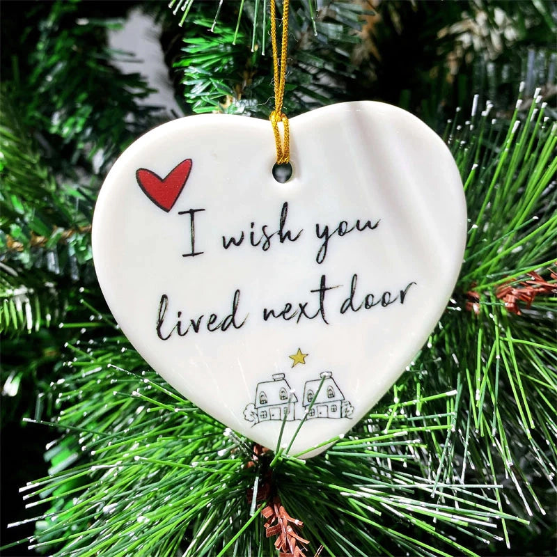 Ceramic Heart Hanging Ornament