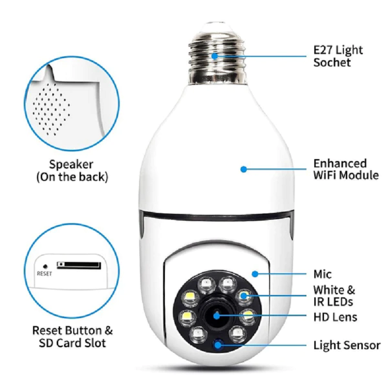 Wireless Wifi Light Bulb Camera Security Camera