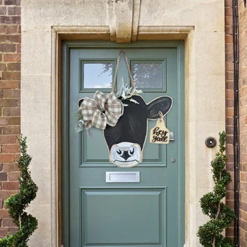 Farmhouse Cow Head Welcome Wreath