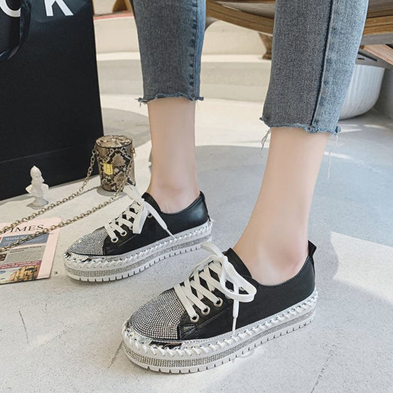 DIAMOND SILVER LEATHER SNEAKERS