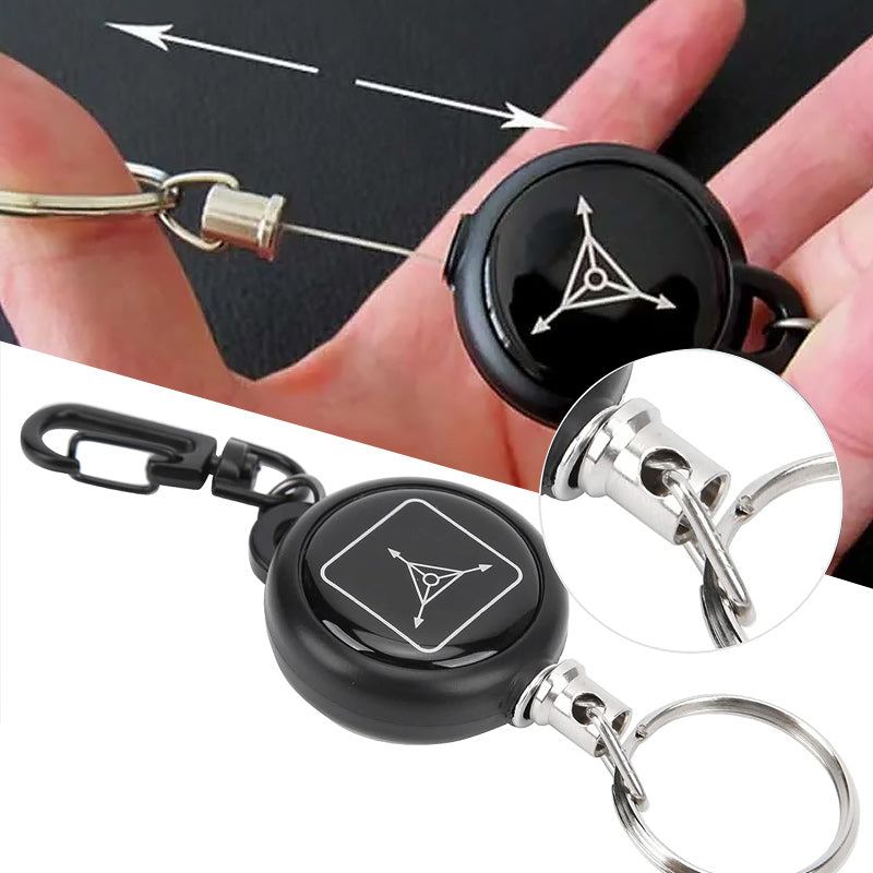 Keychain With Retractable Wire Cord (3 Pcs)