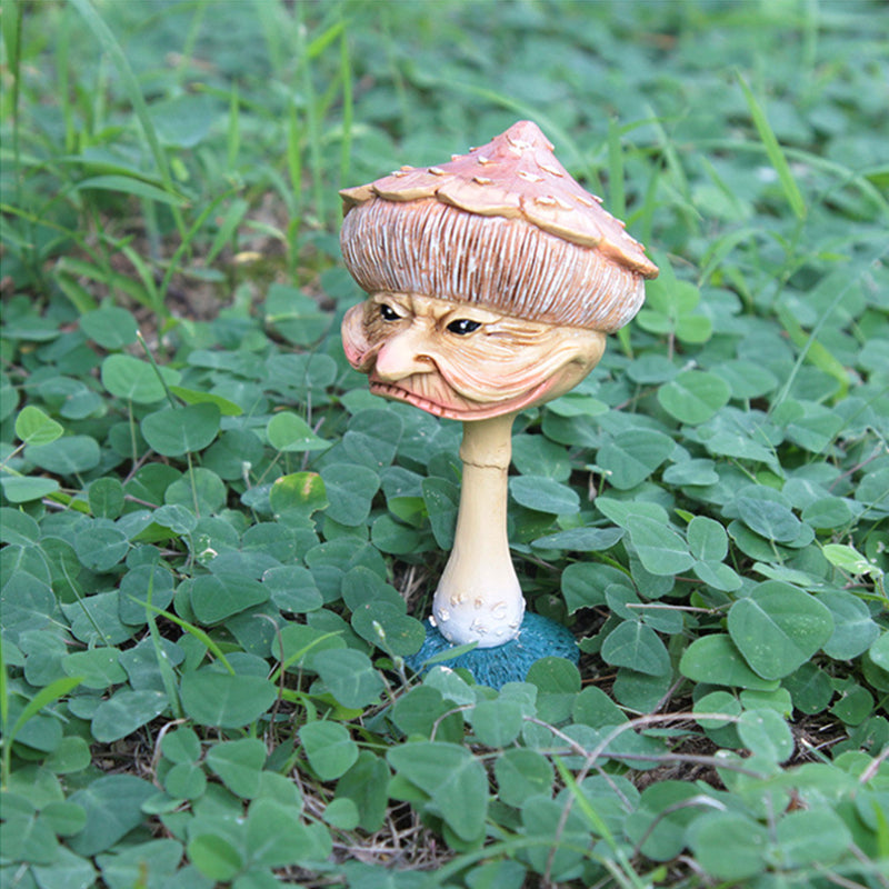 Funny Face Mushroom Garden Statue