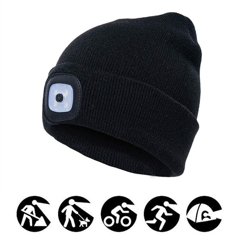 Winter Unisex LED Knitted Beanie Hat (12 Hours)