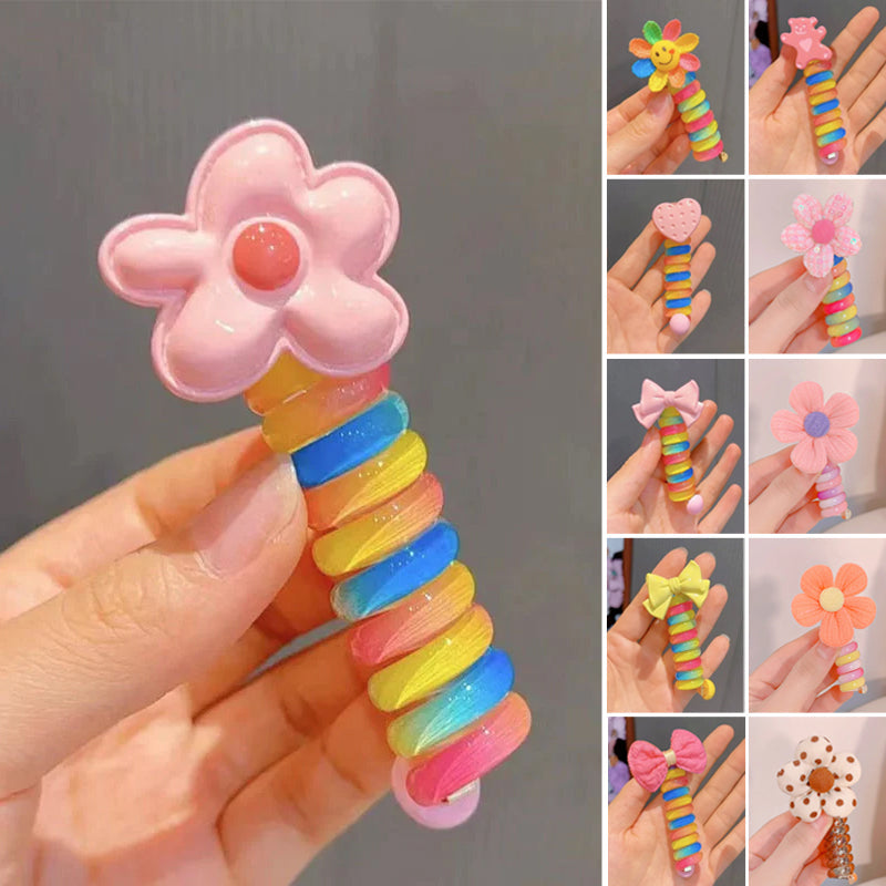 Colorful Telephone Wire Hair Bands for Kids