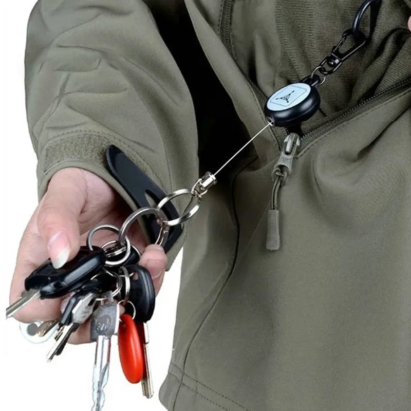 Keychain With Retractable Wire Cord (3 Pcs)