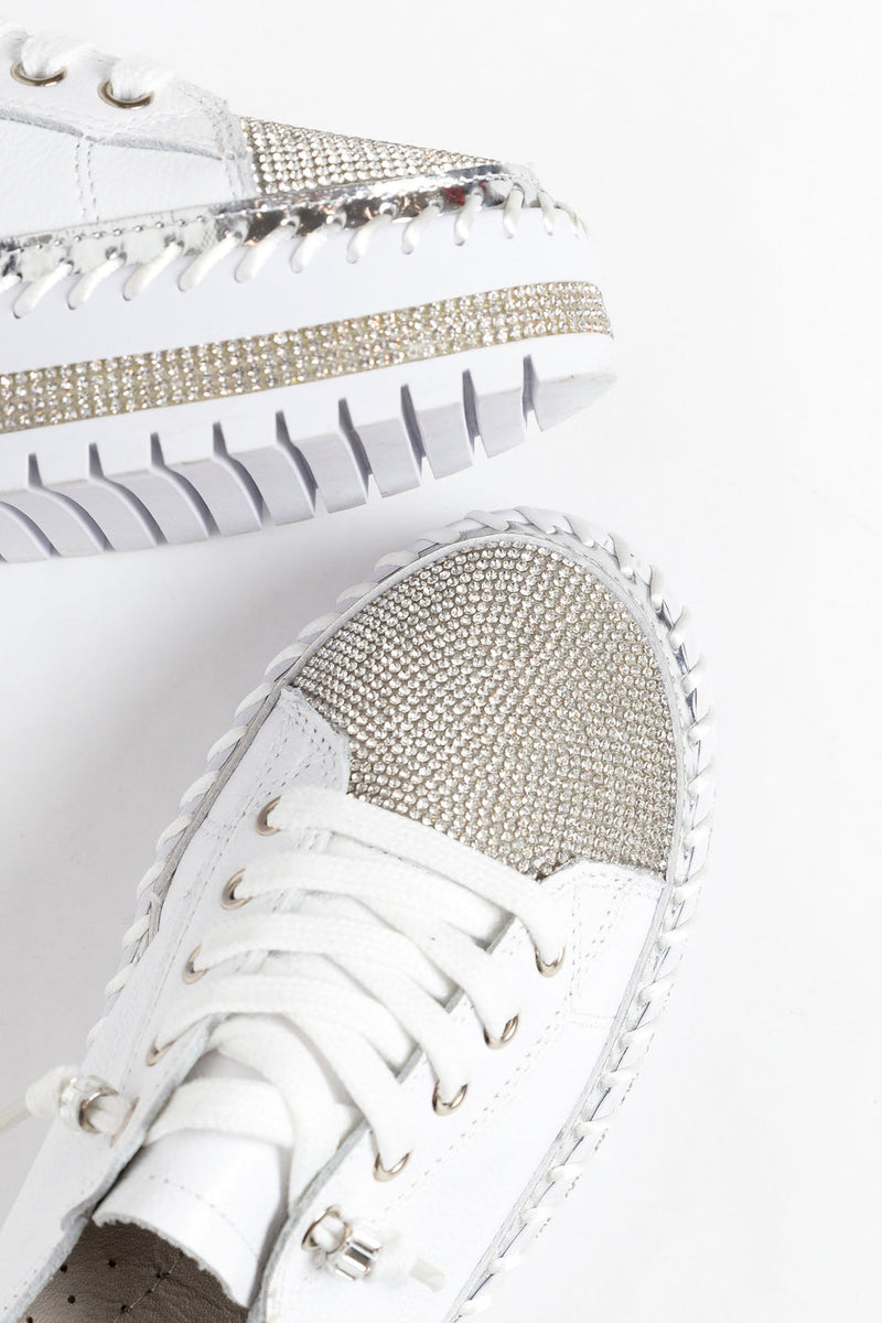 🎉Offerta speciale estiva - fino al 49%🎉-SNEAKERS IN PELLE ARGENTO DIAMANTE