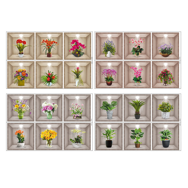 3D Flowers Vase Wall Sticker